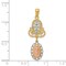 14K Tri-Color Gold Our Lady Of Guadalupe Cross Pendant Charm Jewelry 34 x 12 mm